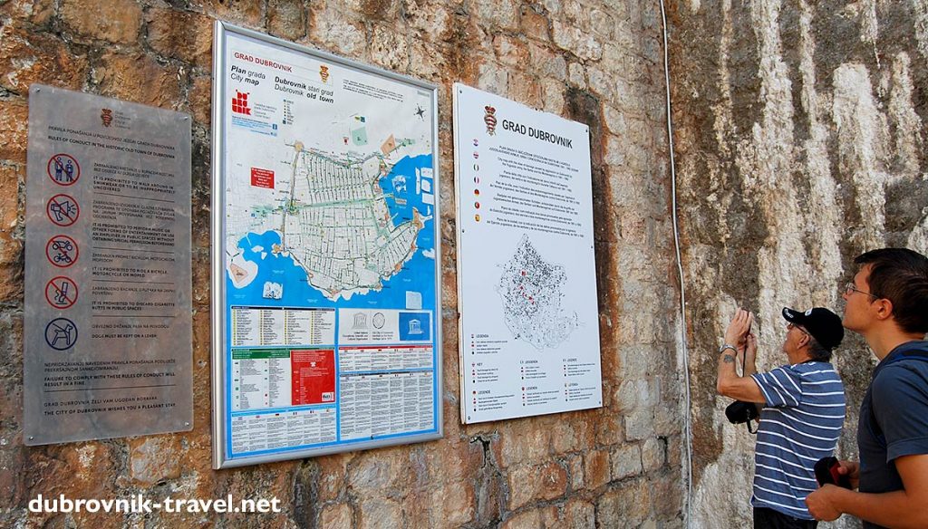 Old town map displayed on the wall